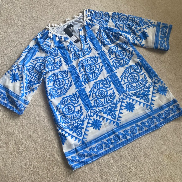 Vici Blue and White Embroidered Dress NWT - Picture 2 of 7